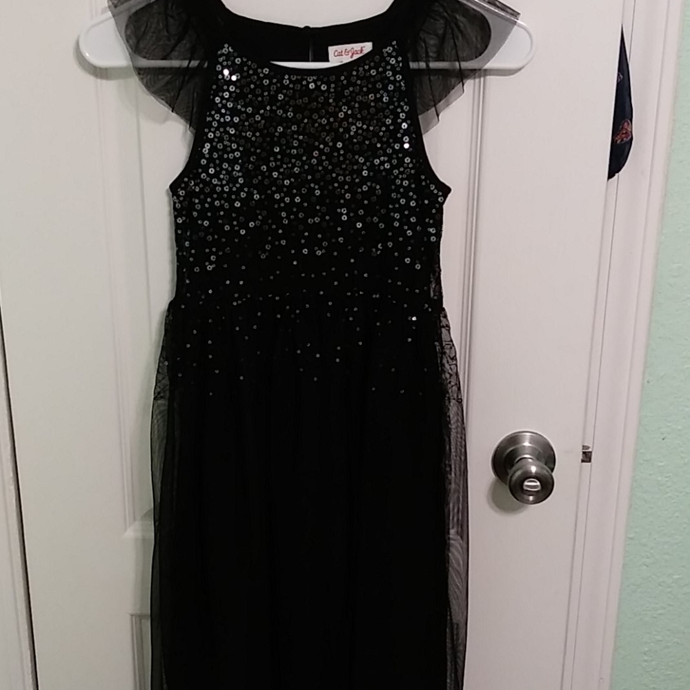 Girls black dress wore only once.